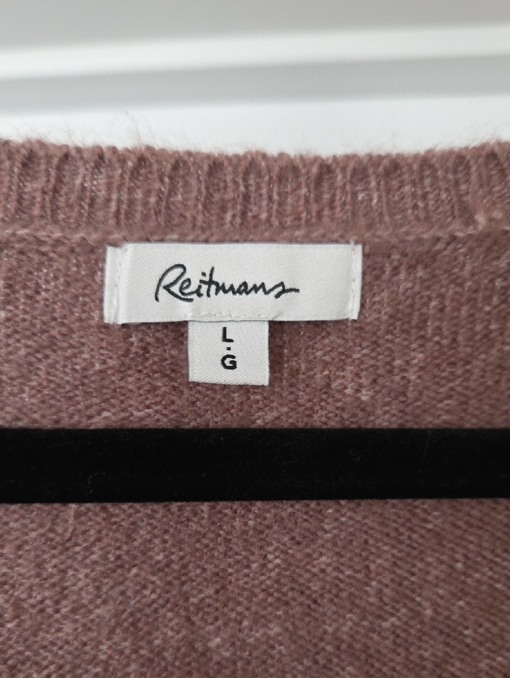 NWOT Reitmans Mauve Pink V-Neck Sweater With Lace Detail - Size L - Picture 6 of 8